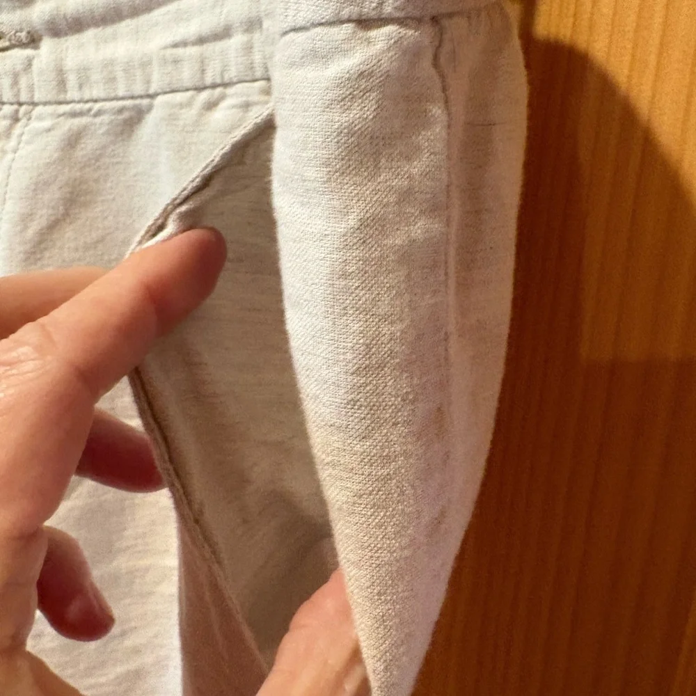 Banana Republic Women's Linen cotton Cropped cuffed pants size 10